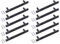 BSM Marketing Black Knurled T Bar Modern Kitchen Cupboard Cabinet Drawer Bar Door Handle Knob Matt Finish (10, 160mm)