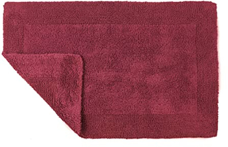 Allure Heavyweight Reversible Bath Mat, 100% Cotton, Super soft, Washable, Large Size 53cm x 85cm (Beetroot)