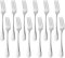 SUNSENGEUR Fish Forks Set of 12, Stainless Steel, Mirror, Oxford (7.9 inches, Silver)