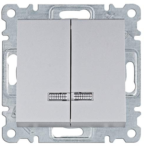 Interruptor doble ind lum, lumina, plata