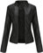 YYNUDA Giacca in pelle da donna, corta, per le mezze stagioni, in ecopelle, con chiusura lampo, per autunno（Nero XL）