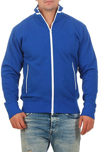 Happy Clothing Herren Sweatjacke ohne Kapuze Trainingsjacke XS - 5XL | sportlich, Regular Fit, Fleece Innenfutter, gestreifte Freizeitjacke für Arbeit und Übergangszeit, pflegeleicht, langlebig