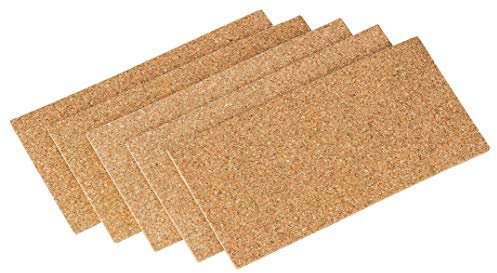 Korkpad 5 Stück | 5er Pack Kork-Pads | 200 x 100 mm | 3 mm dick | für den Modellbau | als Mini Pinnwand | Kork zum Ausschneiden & Basteln | stoßdämpfend & vibrationsarm (Nicht selbstklebend)