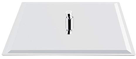 Greensen Regendusche Kopfbrause Duschkopf, Eckig Regenbrause im Schlankes Design, Edelstahl Duschkopf poliert Spiegeleffekt Brausekopf, 16 Zoll Rostfrei Wasserfall Regenduschkopf