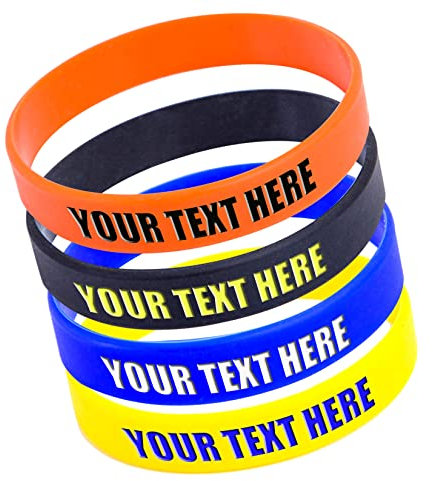 FHOISD Personalisierbares Silikon-Armbänder, Anti-Verlust-ID-Armband, Modern, Unisex, 202 mm, Schiebeverschluss