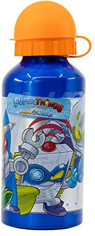 Botella de aluminio para niños - cantimplora infantil - botella de agua reutilizable de 400 ml de Superthings