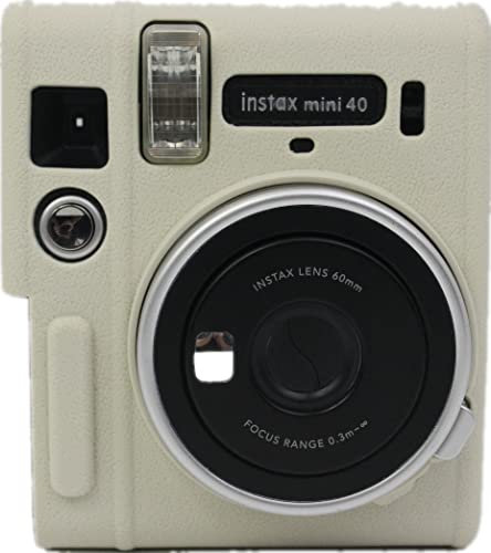 Mini 40 Case, Zakao Soft Silicone Bag Lightweight Slim Skin Rubber Protective Digital Camera Case Cover for Fujifilm Fuji Instax Mini 40 (White)
