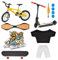 LALASTYLE Mini Finger Spielzeug Set Finger Skateboard Finger Fahrrad Finger Roller Finger Vitality Board 1 Paar Skates Finger Pants Training Tricks Requisiten Fingerspitzen Bewegung Spielzeug Party