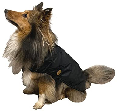 Fashion Dog Hunde-Regenmantel mit Fleecefutter - Schwarz - 30 cm