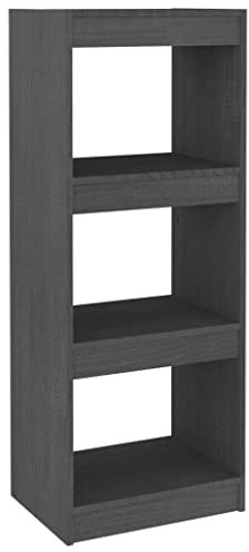 vidaXL Massivholz Kiefer Bücherregal Raumteiler Standregal Wandregal Aktenregal Regal Büroregal Raumtrenner Mehrzweckregal Grau 40x30x103,5cm