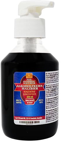 Alkoholfreies Malzbier-Konzentrat 200 ml ergibt 100 L kohlensäurehaltiges Wasser | für Wassersprudler | ohne Zucker | null Kalorien | hochkonzentriertes Aroma 1:500 | + GRATIS-Dosierspender