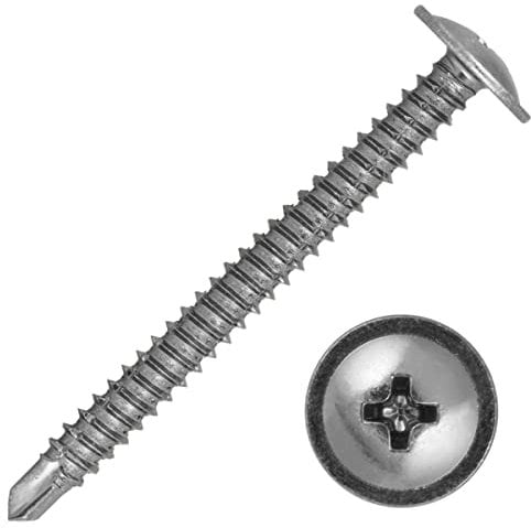 (20, 4.8 x 70mm) Baypole Screws Self Drilling PH2 Wafer Head Fully Threaded Bright Zinc Plated For Joining uPVC Bay Window Sections and Conservatory Frames