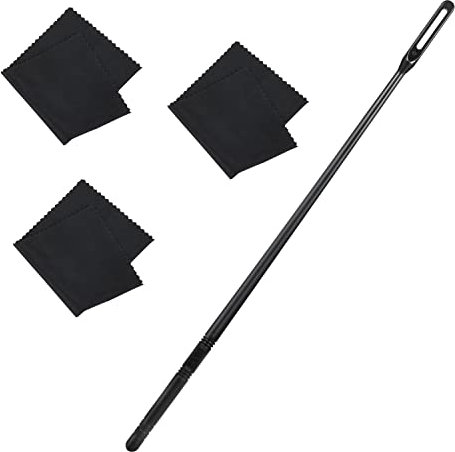 TOYMIS Flötenreinigungsset, 3 Stück Reinigungstuch, 1 Stück Reinigungsstab, Schwarz, Reinigungsset für Flöten, Poliert, Kunststoff, Klassisch, C-Dur