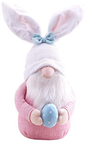 NCQiFei Ostern Deko Wichtel Handgemachte, Plüsch Osterhasen Zwerg, Frühlingdeko Handgemachte Osterpuppe Geschenke Osternschmuck, Hase Deko Tischdekoration, Decorations Innen Draußen (3-b)