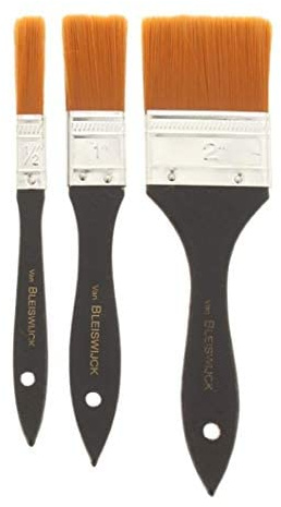 Van Bleiswijck Lot de 3 pinceaux acryliques pour peinture à l'huile - Pour peinture à l'huile - Pour peinture à l'huile ou comme pinceau à outils - Différentes tailles : 1 cm, 2 cm, 5 cm