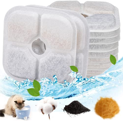 Filtre Fontaine Eau Chat Filtre Fontaine Chat Lot de 12 Filtre Fontaine à Eau Compatible avec Catit Pixi 43717 pour Fontaine à Eau et Chat pour Animaux de Compagnie de 2,5 L