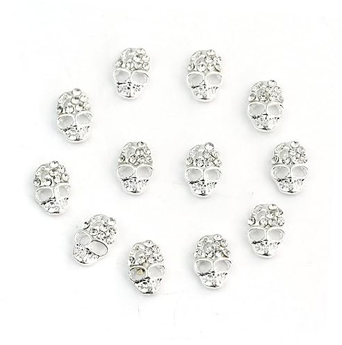 FRCOLOR 12st Nagelsticker Mit Strass -nagelabziehbilder Halloween Nail Art Nagelaufkleber Charms Goth Strass-totenkopfnagel Totenkopfanhänger Für Nägel Jahrgang 3d Maske