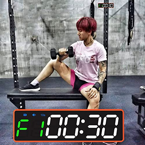 Gym Timer, Intervall Timer für Fitness, Magnetische LED Intervall Timer, Intervall Timer Uhren mit Stoppuhr, Countdown / Up Stoppuhr USB Wiederaufladbar, Tragbar für Workout Home Gym Garage Fitness