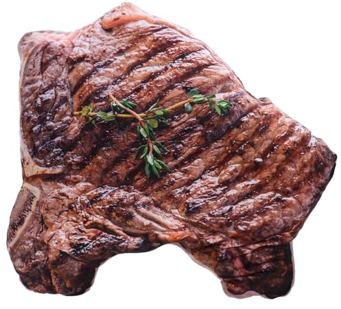 DEARMAMY Plüsch-Lebensmittelkissen 3D-Grillsteakkissen Realistisches Steak-Gefülltes Lebensmittelkissen Lesekissen Autokissen Dekoratives Dekokissen Weiches Sofakissen Beflockungskissen
