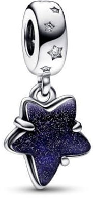 Doyafer 925 ciondolo in argento sterling Charms nero viola stella marina per le donne bracciali collana regalo