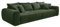 Big Sofa XXL 306 cm x 134 cm, bequeme Lounge Couch mit hochwertiger Federkernpolsterung, viele Kissen, Liegefläche 120 cm x 240 cm, modischer Cordstoff-Bezug in Grün / 15172