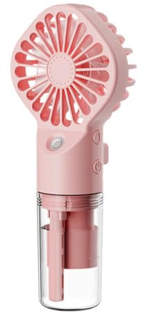 LICHENGTAI Ventilador portátil USB recargable, ventilador con chorro de agua nebulizada, pequeño ventilador de bolsillo con 4 niveles de velocidad para oficina, exterior, casa, escuela