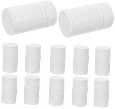 BUGUUYO 12stücke Teiliges Hdpe Medizinflaschen Wiederverwendbare Leere Pillenbehälter Mit Schraubverschluss Kompakte Reisetaugliche Aufbewahrung Für Kapseln Und Tabletten