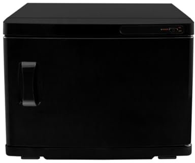 Scaldasalviette Elettrico Termostato Termoarredo Calorifero per Bagno Saloni di Bellezza Hotel 220-240V 200W Capacità 70 Asciugamani Luce Ultravioletta UV 2 Ripiani Rimovibili+2 Pinze Gratuite- Nero