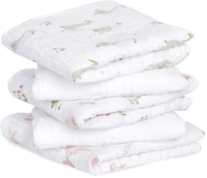 aden + anais™ Essentials Baumwoll-Musselin-Quadrate im Landhausstil, 5 Stück