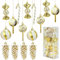 VOPIWOZ 15 Lustige Weihnachtskugeln Gold Weiß, Zuckerstangen Weihnachtsbaum Deko, Tannenzapfen Deko, Glitzer Weihnachtsdeko Hängend, für Christbaumschmuck, Weihnachtsfeier und Weihnachtskranz