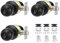 PATIKIL Key Entry Door Knobs Interior, 3 Pack Round Stainless Steel Bedroom Bathroom Door Knob with Lock Entry Indoor Outdoor Door, Black