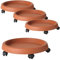 4x Pflanzenroller Outdoor Wetterfest Rollbrett Pflanzen Blumentopf Untersetzer mit Rollen Pflanzenroller Rund Blumenroller 30 cm
