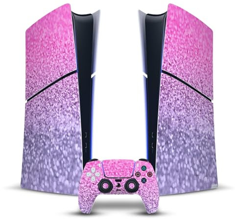 Head Case Designs Offizielle Monika Strigel Lavendel Pink Kunst Mix Vinyl Haut Gaming Aufkleber Abziehbild kompatibel mit Sony Playstation 5 PS5 Slim Digital Edition Console & DualSense Controller