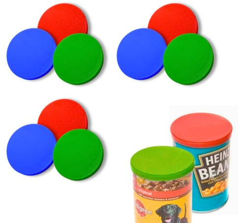 VELVET LONDON 6pcs Tin Can Covers | Lids Fits Standard Size | Food & Dog Tin Covers | Plastic Can Tops (6)