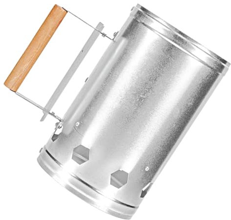CAXUSD Holzkohle Anzündkamin Mit Holzgriff Für Outdoor Grill Tragbarer Mit Exzellenter Luftzirkulation Metallkonstruktion Große Öffnungen Für Schnelles Entzünden