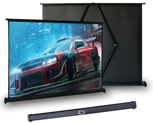 PBSIEBS Tabletop Projector Screen 50 40 30in Portable Projection Screen Outdoor Indoor Mobile Movie Screen, Easy Pull Out, Schools Home Theater Office, Black(4:3,20inch)