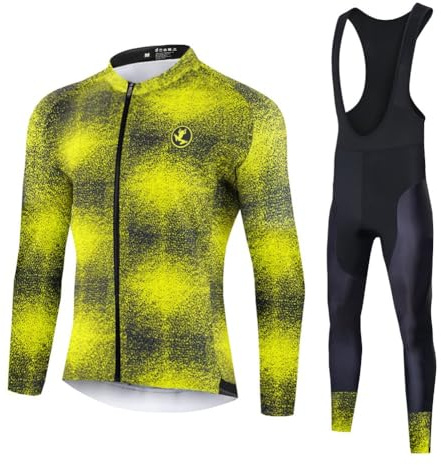 UGLY FROG Winter Fahrradtrikot Set Langarm Trikot + Radlerhose mit Sitzpolster für Fahrrad Rennrad MTB
