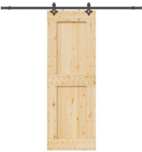 vidaXL Porta Scorrevole con Set Hardware 80x210 cm Legno Massello Pino