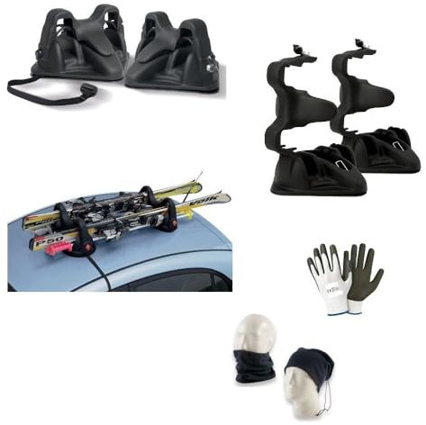 Compatible con MVM X22 5P dal 16 in POI Smooth PORTAESQUÍS MAGNÉTICO para Techo DE Coche NO Cristal con IMÁN para 2 Pares DE ESQUÍ HOMOLOGADOS Negro