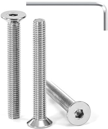 Tunejoy Vis à Tête Fraisée M5 x 40 mm Vis à Six Pans Creux en Acier Inoxydable A2 V2A à Tête Fraisée Hexagonale avec Clé Allen Filetage Complet 30 Pièces