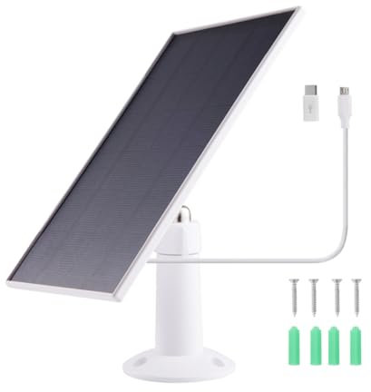 Panneau Solaire 8 W pour Caméra Blink, Chargeur de Panneau Solaire Résistant aux Intempéries IP66 pour Ring, et Autres Caméras de sécurité, avec Câble de 9,84 Pieds (WHITE)