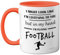 Stuff4 Football Gifts - in My Head I'm Playing Football Mug - Funny Gift for Footy Players, Footie Lover Presents, 11oz Ceramic Orange Premium Mugs Novelty Cup