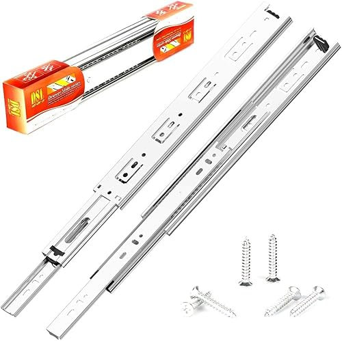 DSL Drawer Runners, 1 Pair Full Extension Ball Bearing Draw Runner/Slides Heavy Duty 60kg Capacity Side Mount Kitchen Cabinet Slides Replacement Rails Gliders (Pair 700mm, 28'')