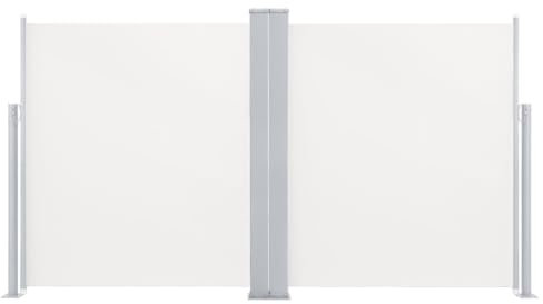 Pangshiyuan Ausziehbare Seitenmarkise Doppelt 170 x 600 cm Creme,jiangboyue-48467