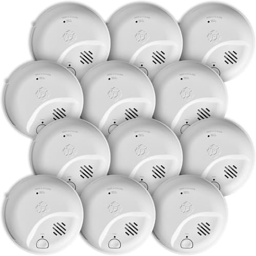 BRK SMICO100-AC Combination Smoke & Carbon Monoxide Alarm, Interconnect Hardwire Detector with Battery Backup, SMICO100-AC, 12-Pack