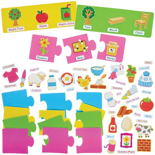 Baker Ross FN429 Where It Comes From' Sequence Puzzle Magnet Kits - Pack of 10, Educational Arts and Crafts for Kids and Schools