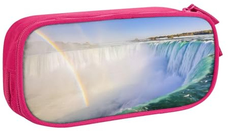 QGWDYYJQ Niagara Falls Bedrucktes Federmäppchen, Schreibwarenetui, tragbarer Organizer, rose, Einheitsgröße, Münztasche