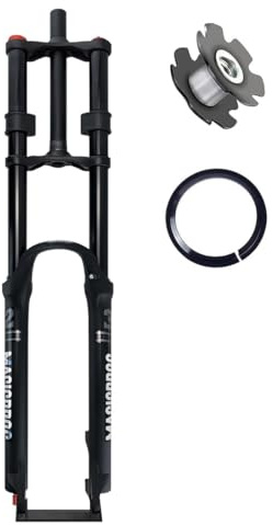 RUJIXU Mountainbike-Luftfedergabel 26/27,5/29 Zoll 180mm Federweg Manuelle Sperre Scheibenbremse Zugstufeneinstellung 9x100mm Schnellspanner 1-1/8-Schaft und 1-1/2-Konus for XC/AM MTB(Black,27.5'')
