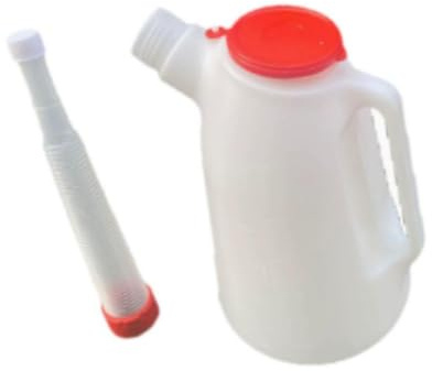 KiBcsLic Benzinkanister Kraftstoffkanister Ölkanister Füllkanister mit klarer Skala, Messkanister mit flexiblem Auslauf und Deckel, geruchsdicht, Werkstatt-Benzinkanister für Autos und Motorräder, 4 L