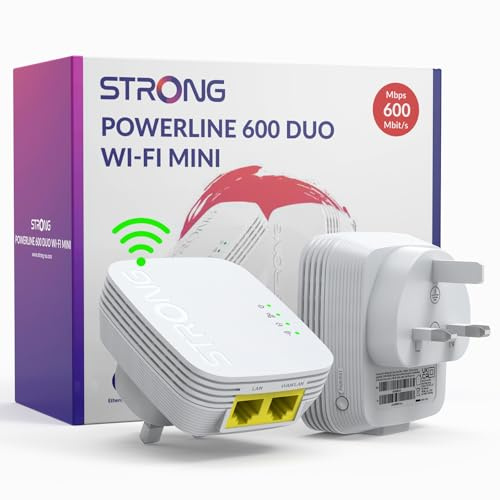 STRONG AV600 WiFi Powerline Adapter Kit, WiFi 300Mbps, 100Mbps LAN Ports